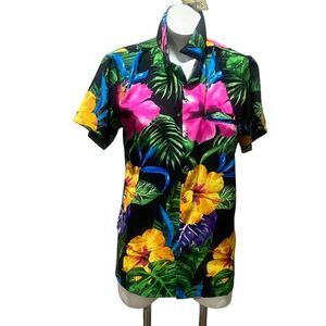 Stylore Men's Hawaiian Shirt S Multicolor Floral Short Sleeve Casual
